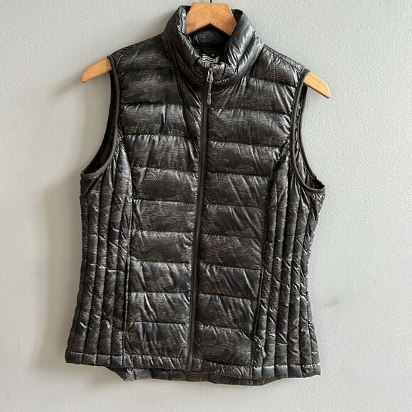 32 Degrees Heat Camo Puffer Vest Packable Green Camouflage Sleeveless Medium - Picture 4 of 8